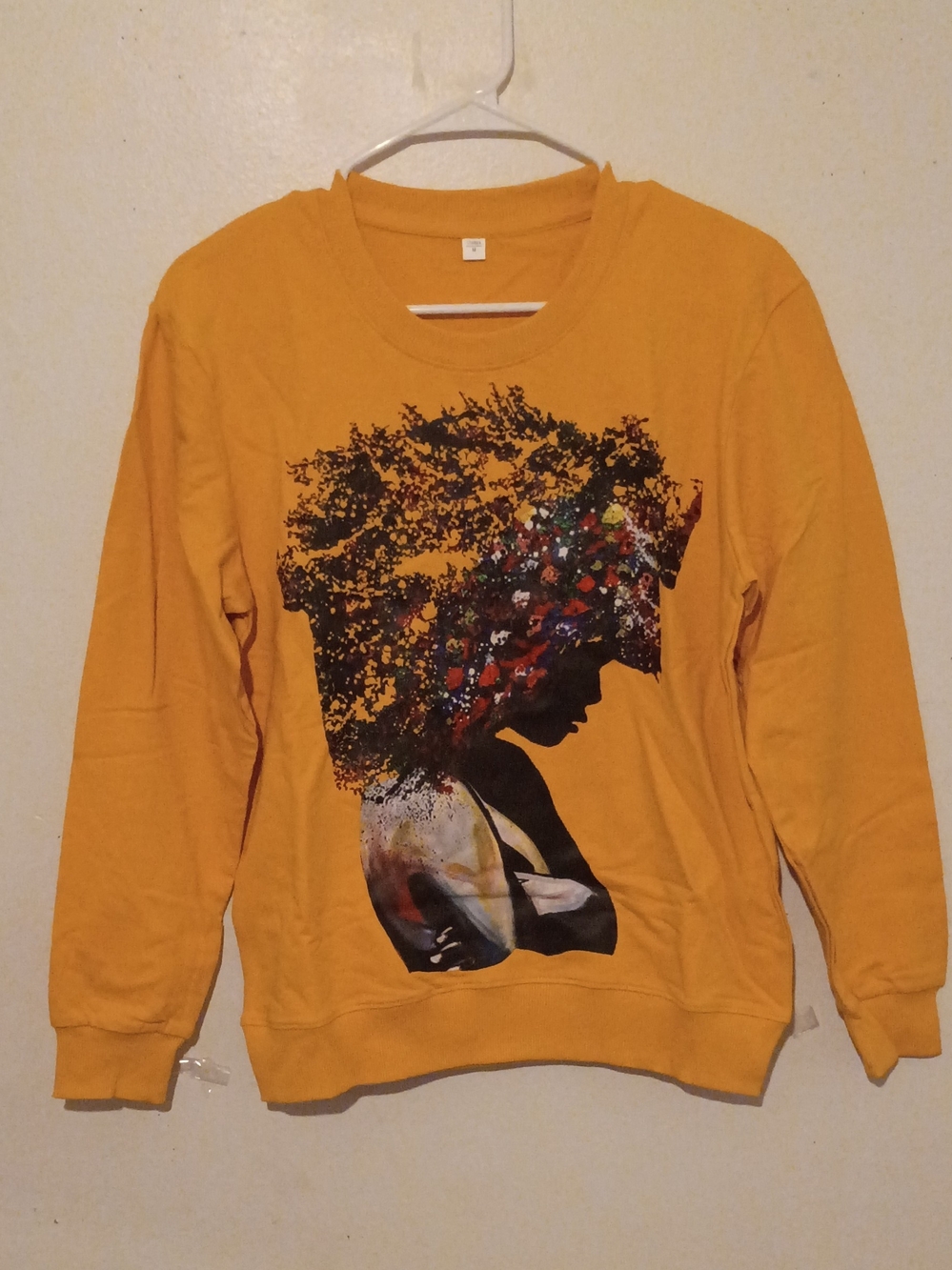 Mustard Yellow Graphic Sweatshirt - Women's Crewneck